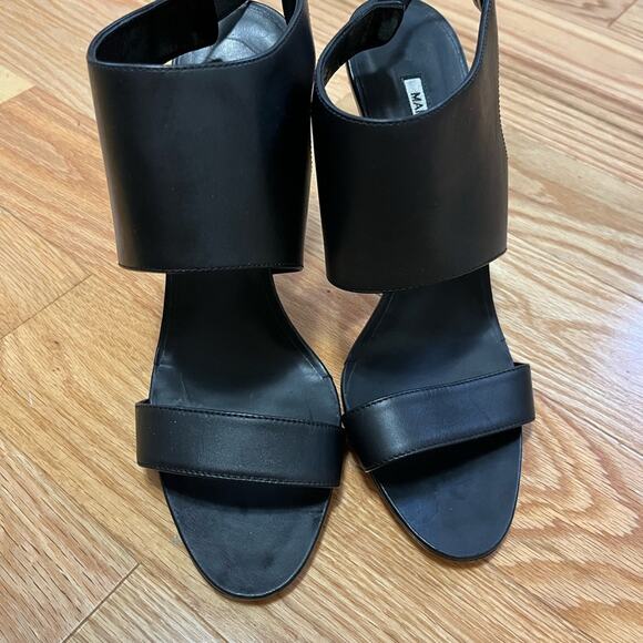 Manolo Blahnik Black Sling Back Sandals Size 39 - Picture 2 of 16